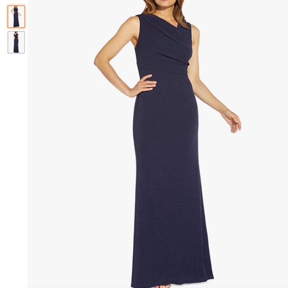 Adrianna Papell Metallic Knit Gown